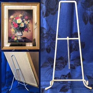 Industrial Matte Silver 16” Tall Display For Large Signs &  Picture Frame Stand